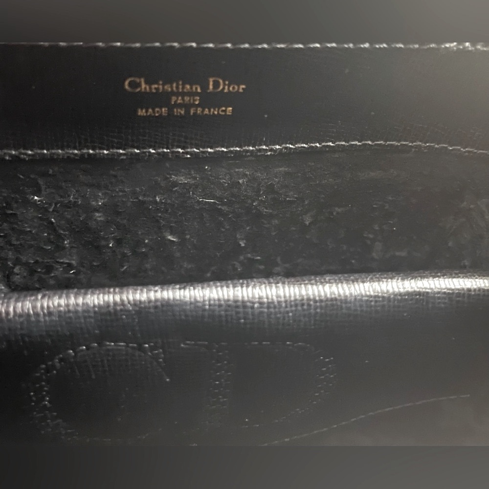 Christian Dior Gold Logo Accent Black Leather Handle Bag Dior Dusty - Picture 12 of 15